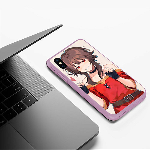 Чехол iPhone XS Max матовый Konosuba Мэгумин cute / 3D-Сиреневый – фото 3