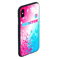 Чехол iPhone XS Max матовый Brighton neon gradient style посередине, цвет: 3D-черный — фото 2