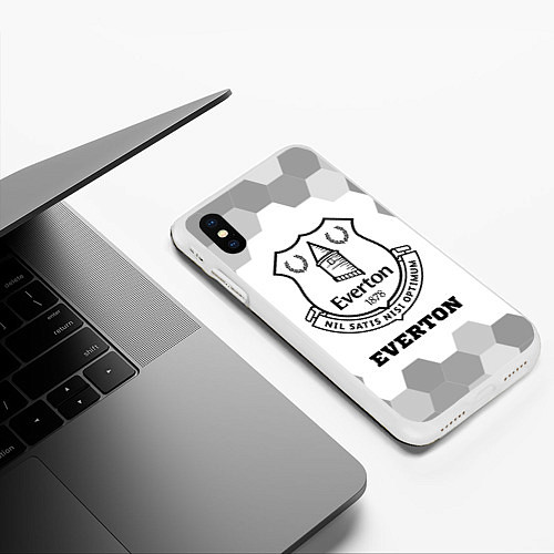 Чехол iPhone XS Max матовый Everton sport на светлом фоне / 3D-Белый – фото 3