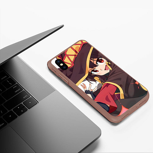 Чехол iPhone XS Max матовый Konosuba Мэгумин cute / 3D-Коричневый – фото 3