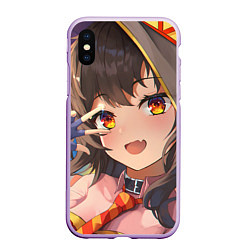 Чехол iPhone XS Max матовый Konosuba Мэгумин cute, цвет: 3D-сиреневый