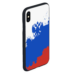 Чехол iPhone XS Max матовый Российский триколор и герб, цвет: 3D-черный — фото 2