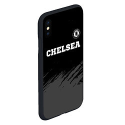 Чехол iPhone XS Max матовый Chelsea sport на темном фоне посередине, цвет: 3D-черный — фото 2