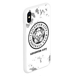 Чехол iPhone XS Max матовый Leicester City sport на светлом фоне, цвет: 3D-белый — фото 2