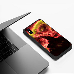 Чехол iPhone XS Max матовый Адское пламя инферно - inferno flame, цвет: 3D-черный — фото 2