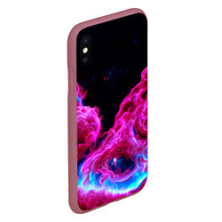 Чехол iPhone XS Max матовый Розовый густой туман - inferno pink, цвет: 3D-малиновый — фото 2