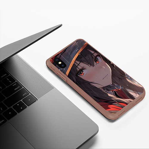 Чехол iPhone XS Max матовый Konosuba Мэгумин cute / 3D-Коричневый – фото 3