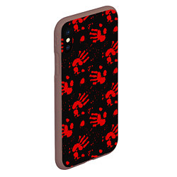 Чехол iPhone XS Max матовый Blood hands паттерн, цвет: 3D-коричневый — фото 2