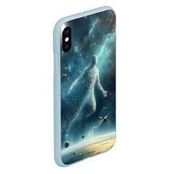 Чехол iPhone XS Max матовый Человек и космос - нейросеть, цвет: 3D-голубой — фото 2