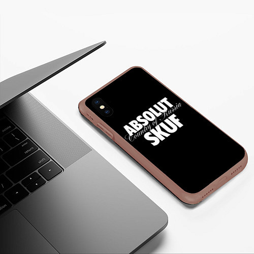 Чехол iPhone XS Max матовый Skuf absolut / 3D-Коричневый – фото 3