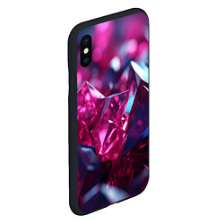 Чехол iPhone XS Max матовый Яркие розовые хрусталики, цвет: 3D-черный — фото 2