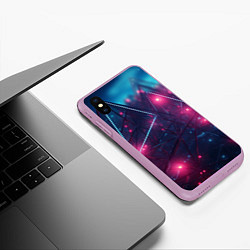 Чехол iPhone XS Max матовый Конструкция с ярким свечением, цвет: 3D-сиреневый — фото 2