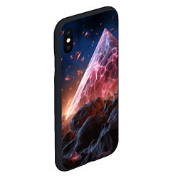 Чехол iPhone XS Max матовый Абстрактная пирамида космическая, цвет: 3D-черный — фото 2