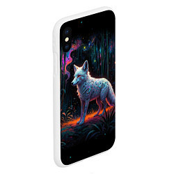 Чехол iPhone XS Max матовый Белая лисица на фоне волшебного леса, цвет: 3D-белый — фото 2