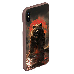 Чехол iPhone XS Max матовый Russian angry bear, цвет: 3D-коричневый — фото 2