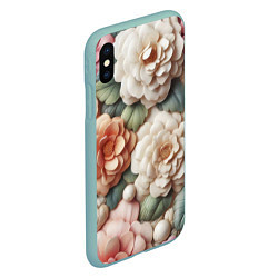 Чехол iPhone XS Max матовый Текстурный фон в пастельных тонах, цвет: 3D-мятный — фото 2