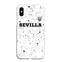 Чехол iPhone XS Max матовый Sevilla sport на светлом фоне посередине, цвет: 3D-белый