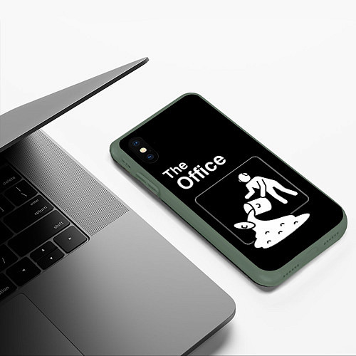Чехол iPhone XS Max матовый Офис и суп / 3D-Темно-зеленый – фото 3