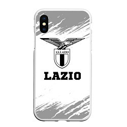 Чехол iPhone XS Max матовый Lazio sport на светлом фоне, цвет: 3D-белый