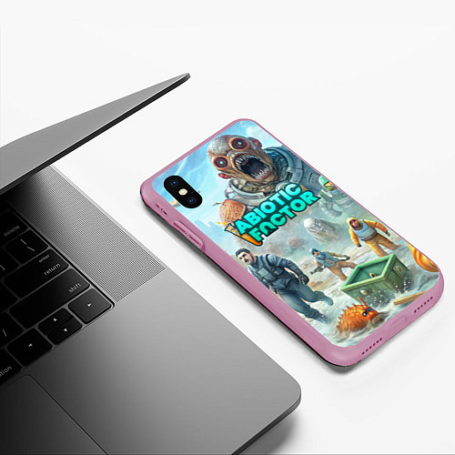 Чехол iPhone XS Max матовый Abiotic Factor мир монстров / 3D-Розовый – фото 3