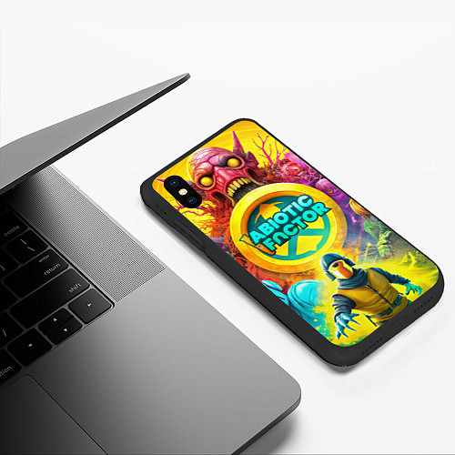 Чехол iPhone XS Max матовый Abiotic Factor персонажи и монстры / 3D-Черный – фото 3