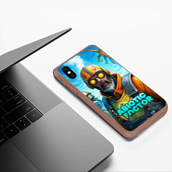 Чехол iPhone XS Max матовый Abiotic Factor игровые персонажи, цвет: 3D-коричневый — фото 2