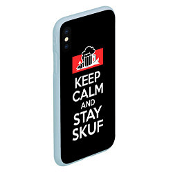 Чехол iPhone XS Max матовый Keep calm and stay skuf, цвет: 3D-голубой — фото 2