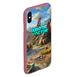 Чехол iPhone XS Max матовый Abiotic Factor атомный мир, цвет: 3D-малиновый — фото 2