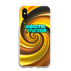 Чехол iPhone XS Max матовый Abiotic Factor желтый фон, цвет: 3D-белый