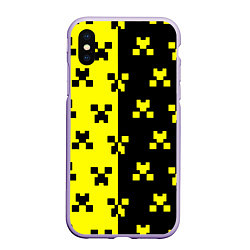 Чехол iPhone XS Max матовый Minecraft logo brend online, цвет: 3D-светло-сиреневый