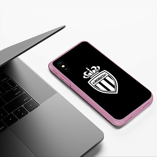 Чехол iPhone XS Max матовый Monaco fc club sport / 3D-Розовый – фото 3