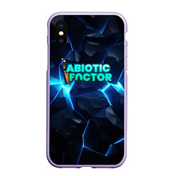 Чехол iPhone XS Max матовый Abiotic Factor синее неоновое свечение, цвет: 3D-светло-сиреневый