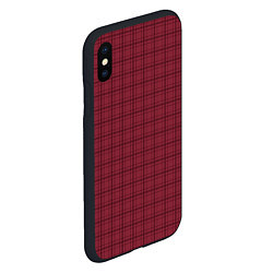 Чехол iPhone XS Max матовый Тёмный красный клетчатый, цвет: 3D-черный — фото 2