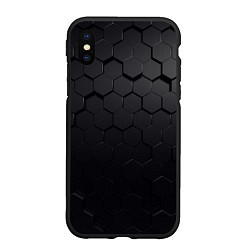 Чехол iPhone XS Max матовый Камуфляж черных плит, цвет: 3D-черный