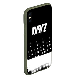 Чехол iPhone XS Max матовый Dayz game pattern logo, цвет: 3D-темно-зеленый — фото 2