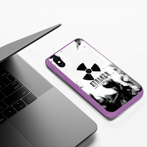 Чехол iPhone XS Max матовый Stalker fire steel / 3D-Фиолетовый – фото 3