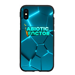 Чехол iPhone XS Max матовый Abiotic Factor logo neon, цвет: 3D-черный