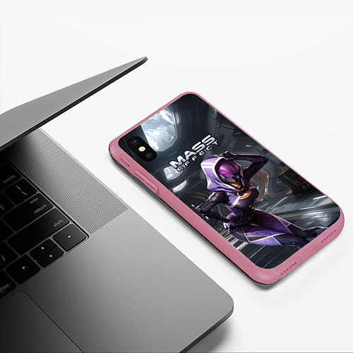 Чехол iPhone XS Max матовый Mass Effect ТалиЗора / 3D-Малиновый – фото 3