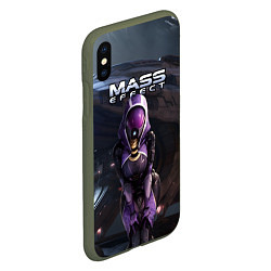 Чехол iPhone XS Max матовый Mass Effect ТалиЗора и космический корабль, цвет: 3D-темно-зеленый — фото 2