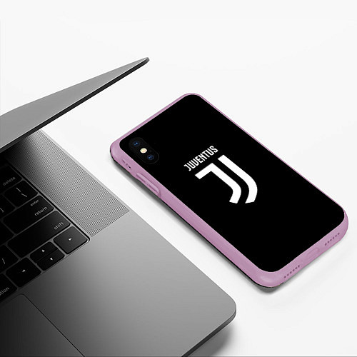 Чехол iPhone XS Max матовый Ювентус лого / 3D-Сиреневый – фото 3
