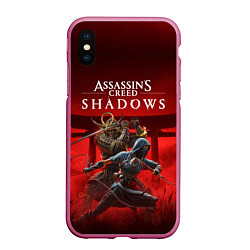 Чехол iPhone XS Max матовый Персонажи Assassins creed shadows, цвет: 3D-малиновый