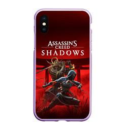 Чехол iPhone XS Max матовый Персонажи Assassins creed shadows, цвет: 3D-сиреневый