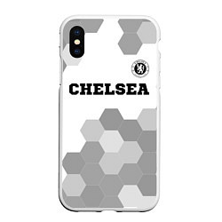 Чехол iPhone XS Max матовый Chelsea sport на светлом фоне посередине, цвет: 3D-белый