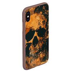 Чехол iPhone XS Max матовый Гранжевые черепа, цвет: 3D-коричневый — фото 2