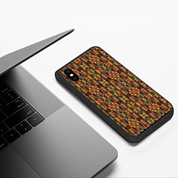 Чехол iPhone XS Max матовый Абстрактный африканский узор, цвет: 3D-черный — фото 2