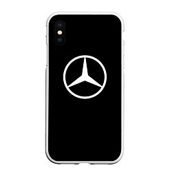 Чехол iPhone XS Max матовый Mercedes benz logo white, цвет: 3D-белый