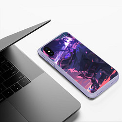 Чехол iPhone XS Max матовый Genshin Impact Эи Райден Баал draw, цвет: 3D-светло-сиреневый — фото 2