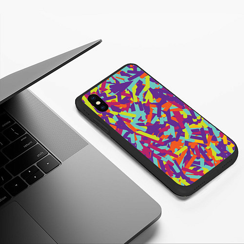 Чехол iPhone XS Max матовый Конфитти / 3D-Черный – фото 3