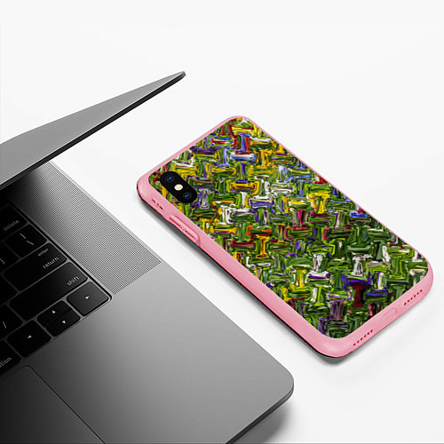 Чехол iPhone XS Max матовый Разноцветная абстракция / 3D-Баблгам – фото 3