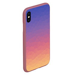 Чехол iPhone XS Max матовый Эффект рассвета градиентом с кристаллизацией, цвет: 3D-малиновый — фото 2